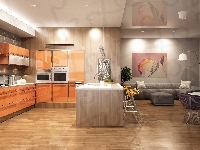 Kuchnia, Stylowe, Salon