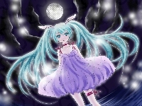 Suknia, Vocaloid, Miku Hatsune, Księżyc