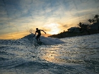 Surfing, Morze, Fala, Niebo