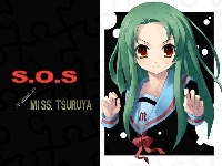 niebiesko, Suzumiya Haruhi No Yuuutsu, Miss. Tsuruya, włosa