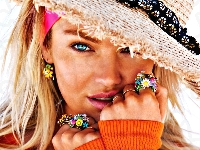 Kapelusz, Biżuteria, Candice Swanepoel
