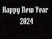 Happy New Year, Sylwester, Napis, 2024