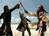 Johnny Depp, piraci, piraci_z_karaibow_2, Orlando Bloom, szabla