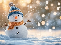 Czapka, Zima, Bałwan, Szal