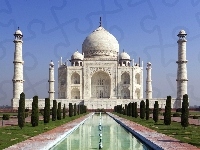 Mauzoleum, Sadzawka lustrzana, Indie, Agra, Tadź Mahal