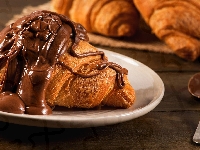 Nutella, Rogalik, Czekolada, Talerz