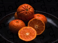Owoce, Mandarynki, Cytrusy, Talerz