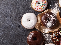 Ciemne, Pączki, Donuty, Tło