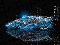 Tło, Grafika 3D, Czarne, Lamborghini