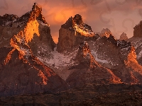 Kordyliery, Chile, Góry, Torres del Paine, Park Narodowy Torres del Paine, Patagonia, Masyw