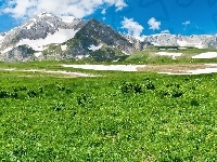 Chmury, Trawa, Góry