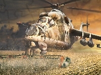 Trawy, Mi-24, Żniwiarka, Pole
