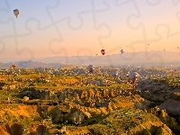 Skały tufowe, Turcja, Kapadocja, Balony