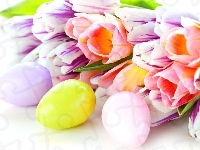 Wielkanocne, Tulipany, Jajeczka