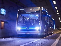Tunel, 2016, Mercedes-Benz Future Bus, Autobus, Noc, Droga