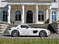 Mercedes, SLS63 AMG, Tuning, Biały, SGA Aerodynamics
