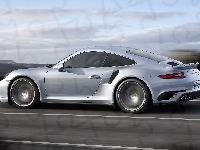 911, Srebrne, Porsche, Turbo