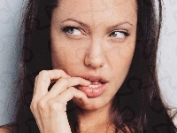 twarz, Angelina Jolie, ręka