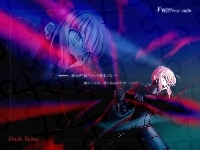 twarz, Fate Stay Night, kobieta, napisy