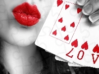 Twarz, Karty, Usta, Love