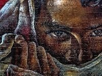 Oczy, Zasłonięta, Street art, Mural, Twarz, Kobieta