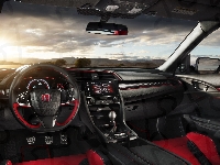 Kokpit, Honda Civic Type R, 2017, Okno