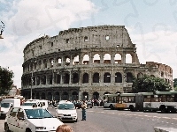 Ulica, Rzym, Koloseum, Samochody