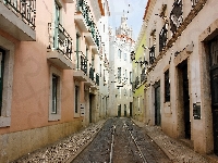 Uliczka, Portugalia, Lizbona
