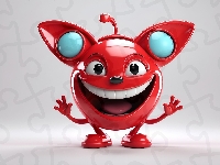 Uśmiech, Stworek, Czerwony