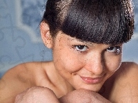 Brunetka, Uśmiechnięta, Makijaż