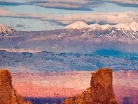 Góry, Utah, Narodowy, Horse, USA, Chmury, Park