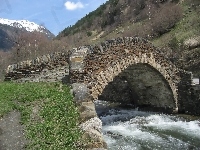 Valira, Pireneje, Mostek, Andora, Rzeka, Kamienny