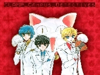 Claamp Campus Detectives, kot, garnitury, wachlarz, ludzie