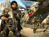 Desant, Żołnierze, Call of Duty Modern Warfare 2, Broń, Plakat, Samolot