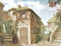 Uliczka, Wąska, Domy