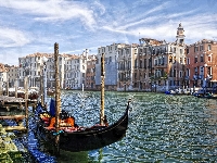 Domy, Gondola, Kanał, Wenecja