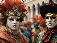 Karnawał, Ludzie, Maska, Wenecja