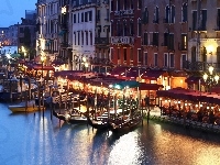 Łódki, Wenecja, Wieczór