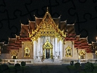 Świątynia, Marble Temple, Tajlandia, Bangkok, Noc