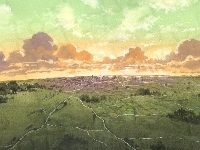 widok, kraina, Haibane Renmei