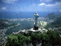 Widok, Rio De Janeiro, Jezus, Brazylia