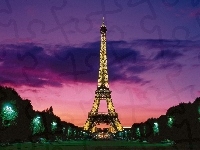 Wieża Eiffla, Paryż, Nocą