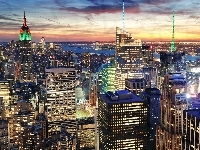 Wieżowce, Stany Zjednoczone, Nowy Jork, Panorama