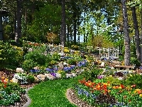 Ogród, Wiosenny, Dom