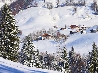 Góry, Wioska, Zima