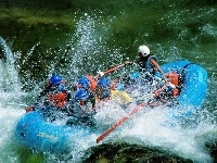 wiosła , spływ, fale, Rafting, rzeka, ponton