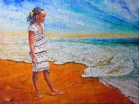 Włodzimierz Kukliński, Plaża, Reprodukcje, Obrazów, Dziewczynka