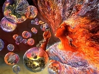 Włosy, Josephine Wall, Kobieta, Ogniste, Bańki