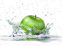 Woda, Zielone, Jabłko, Rozprysk