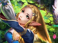 Elfka, The Legend of Zelda, Gra, Postać, Rośliny, Strumień, Woda, Księżniczka, Koń